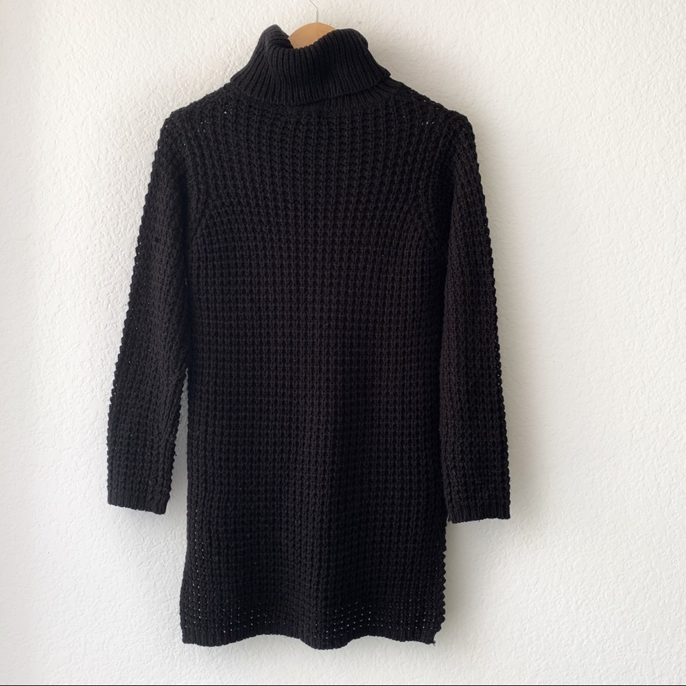 Stradivarius Black Open Knit Turtleneck Sweater S - Picture 2 of 12